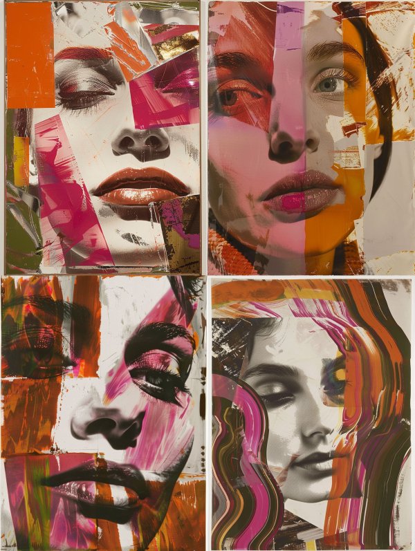 Fragmented Neon Portrait Study