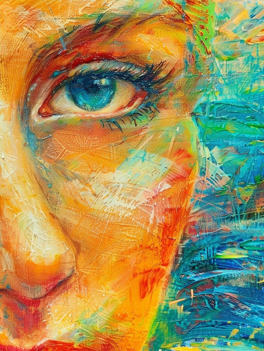 Vibrant Impressionist Portrait of Serenity