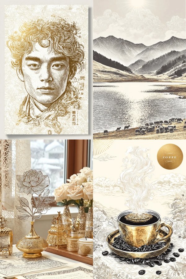 Golden Ink Etching