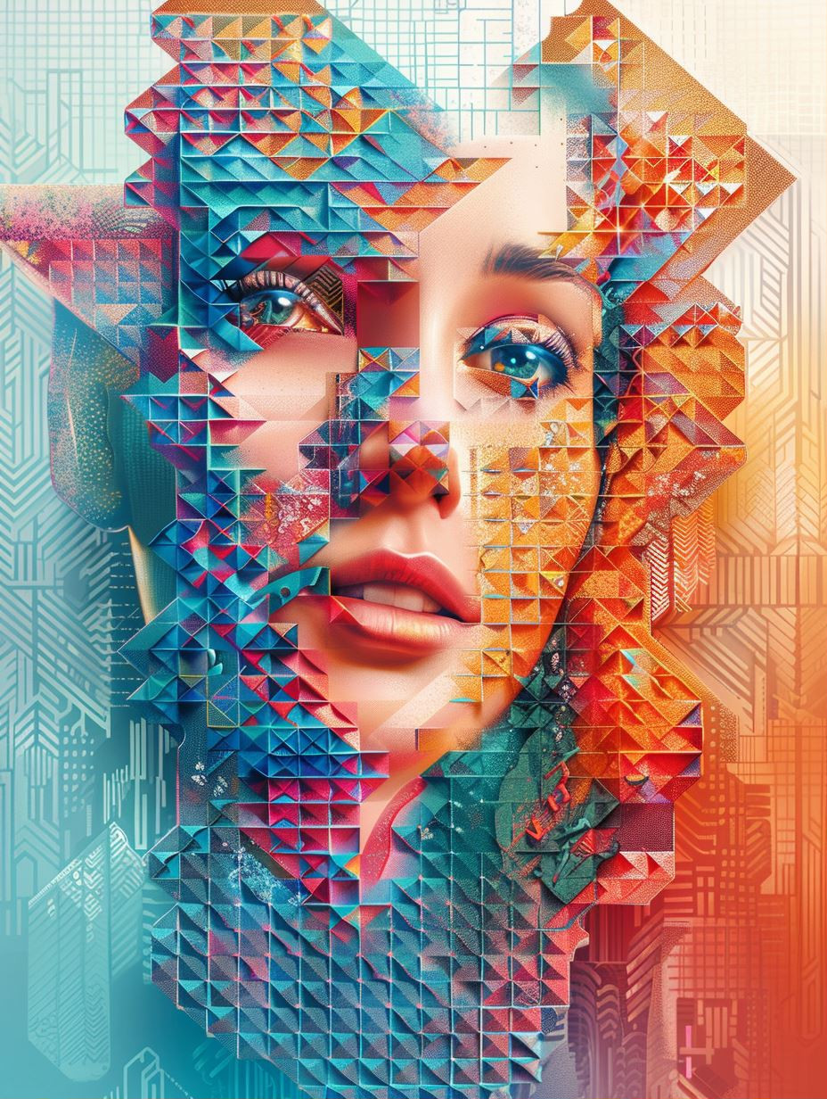 Prismatic Digital Fragment Portrait