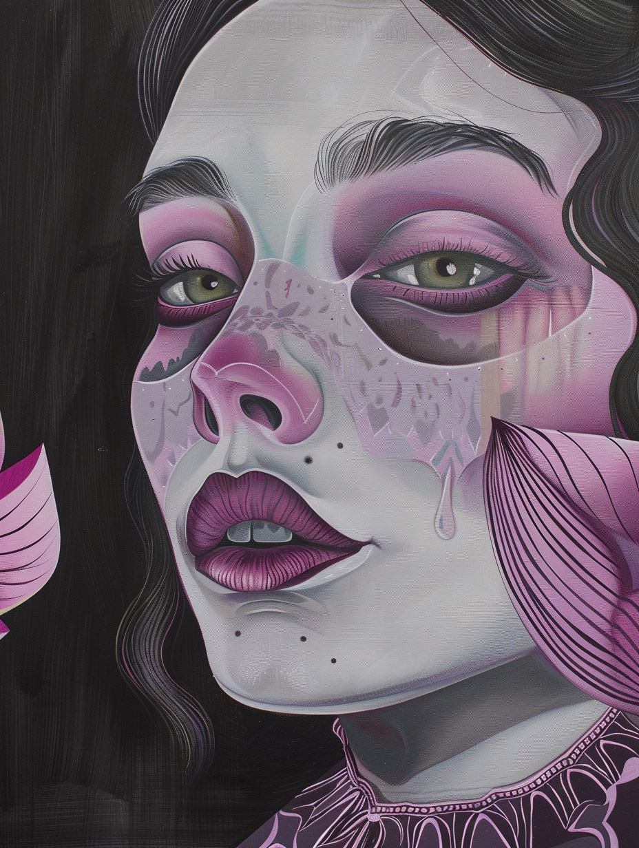 Ethereal Violet Floral Portrait
