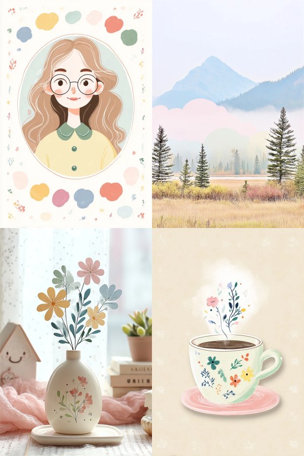 Whimsical Pastel Portrait