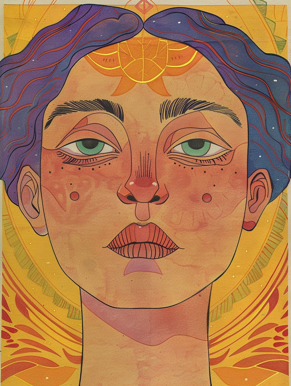 Warm Geometric Portrait Study