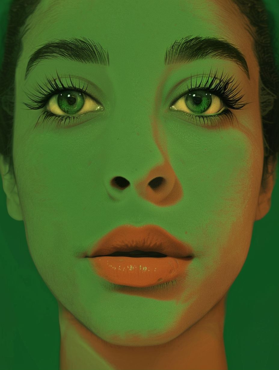 Ethereal Neon Green Portrait - Image 1