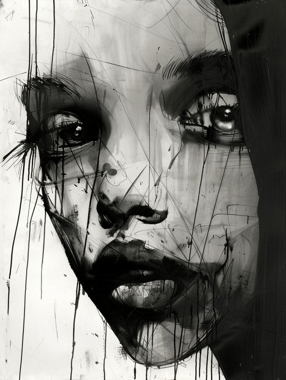 Fragmented Ink Soul Portrait - Image 1