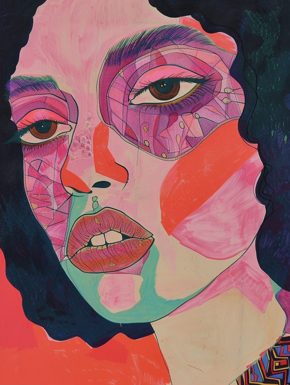 Neon Surrealist Portrait Study