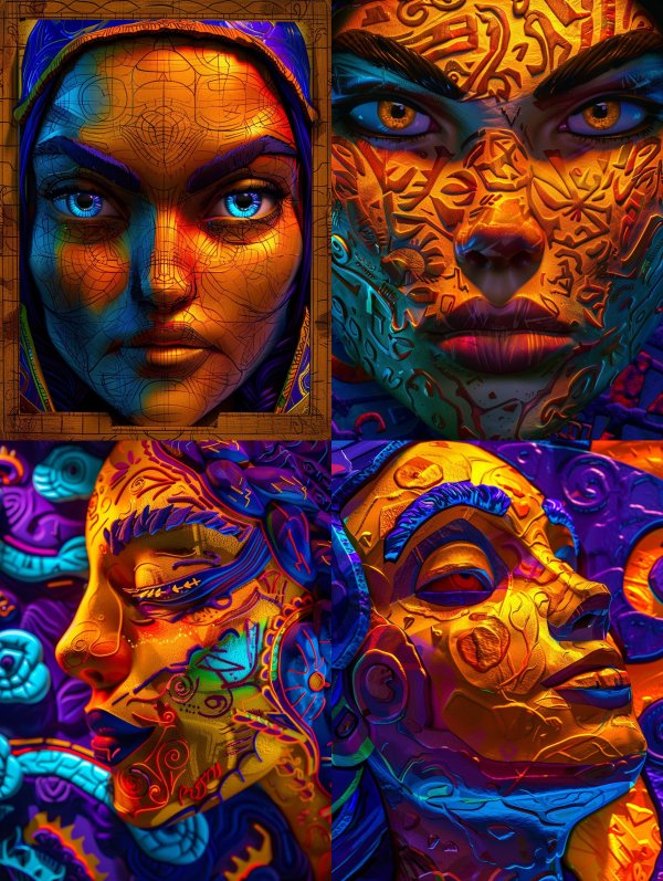 Vibrant Surrealist Portrait Collage
