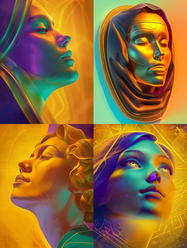 Neon Ethereal Cybernetic Portrait