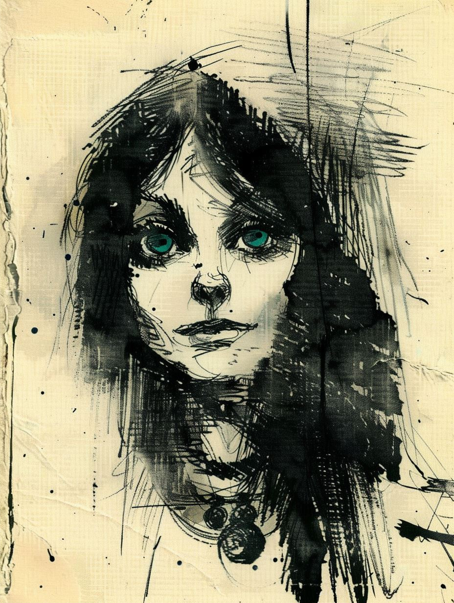 Fragmented Ink Portrait Study