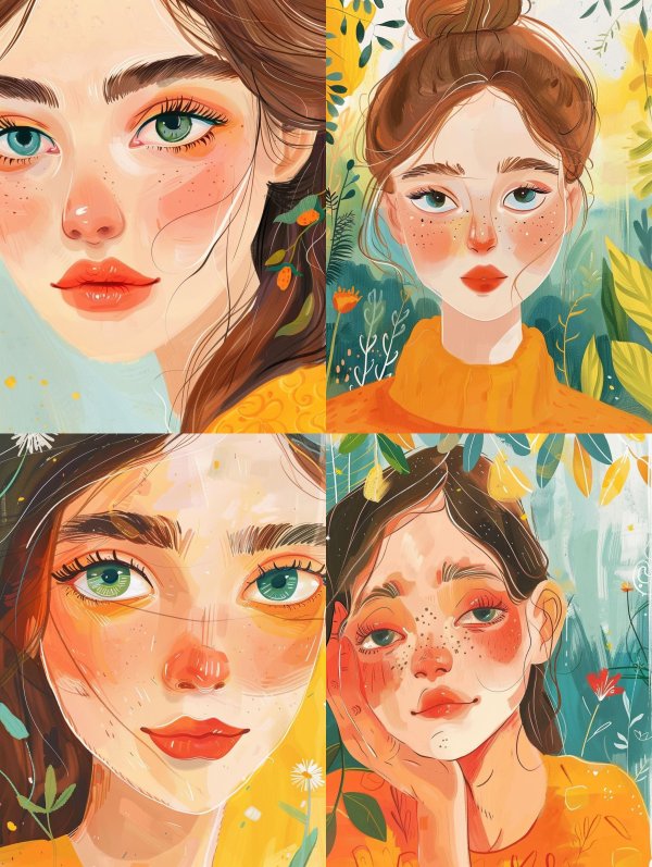 Ethereal Sun-Kissed Digital Portrait