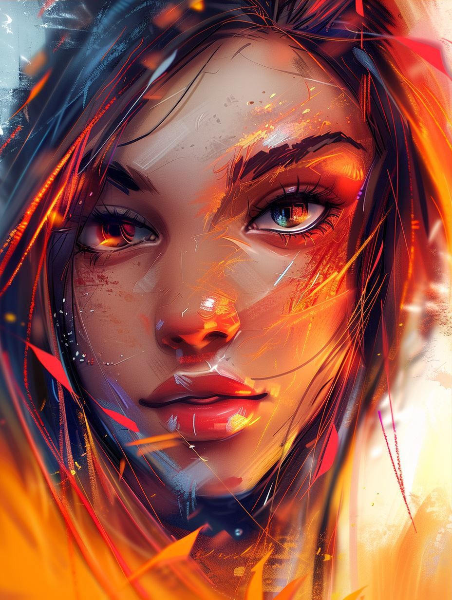 Ember Glow Digital Portrait