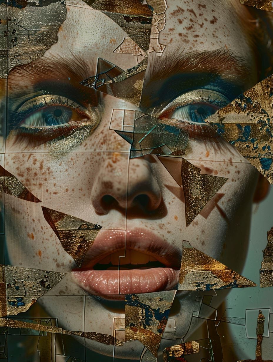 Fractured Golden Gaze - Image 1