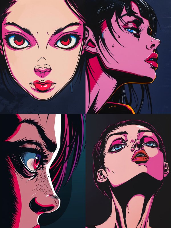 Neon Noir Cyberpunk Portraits