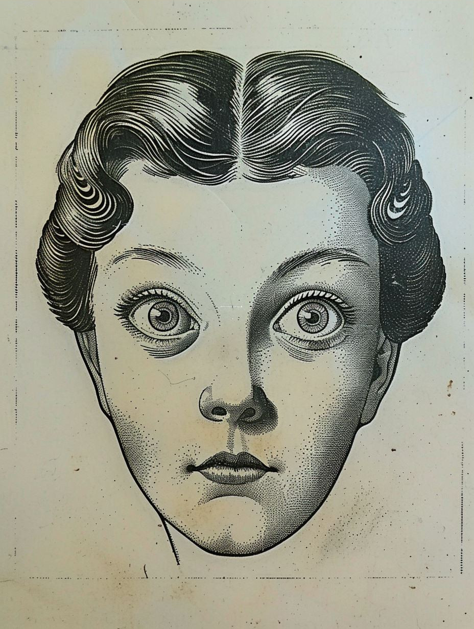 Vintage Stipple Ink Portrait