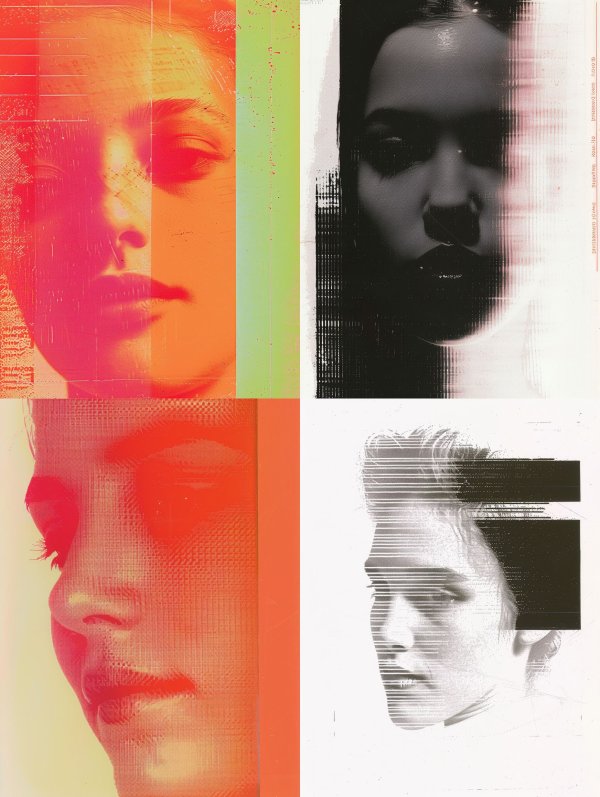 Neon Glitch Portrait Study