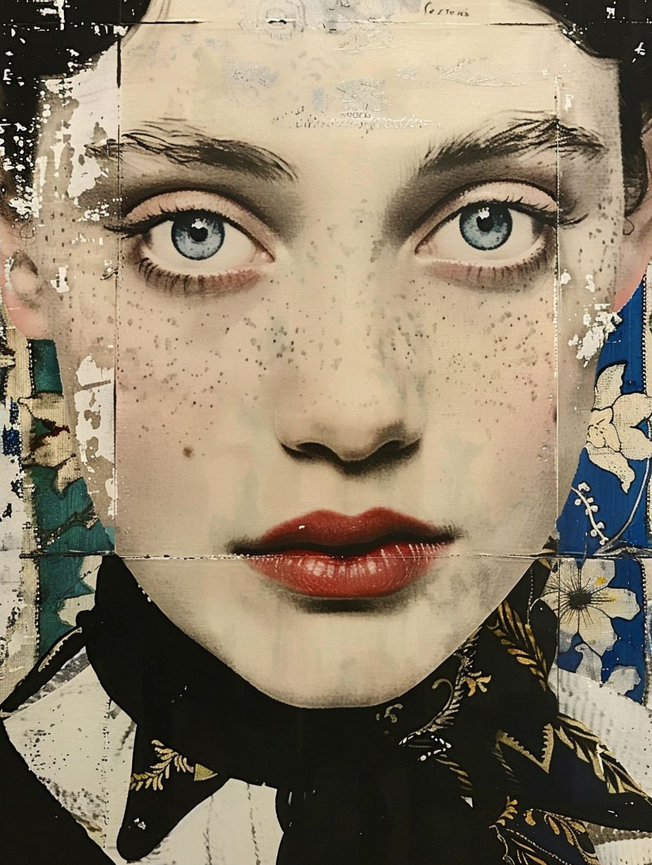 Fragmented Elegance in Mixed Media