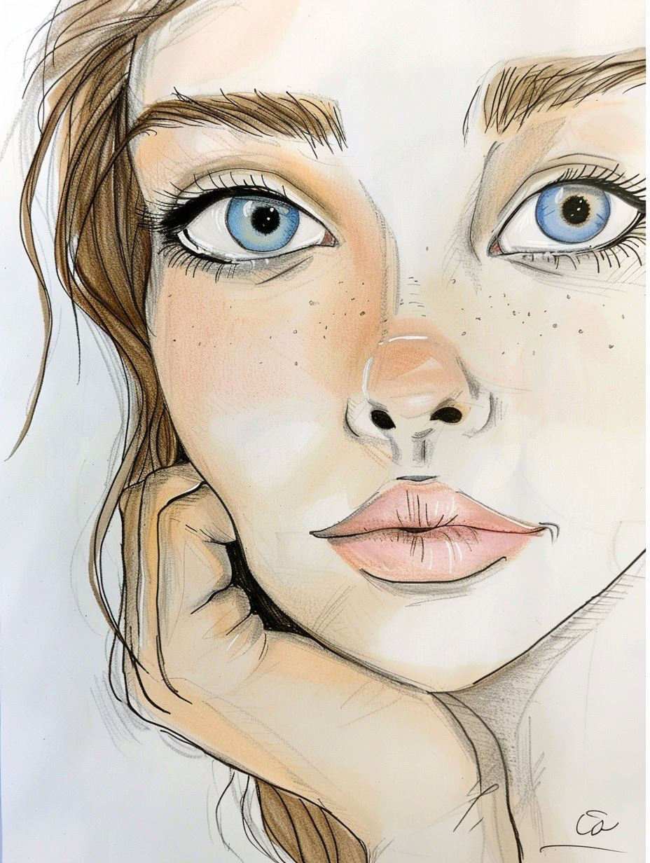 Ethereal Watercolor Portrait Study