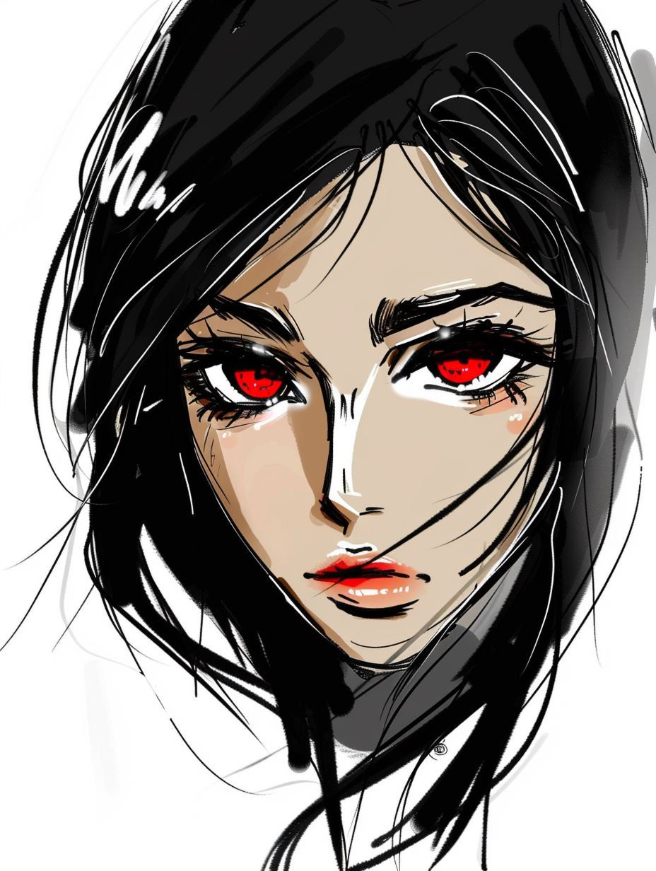 Melancholy Ink and Crimson Hue