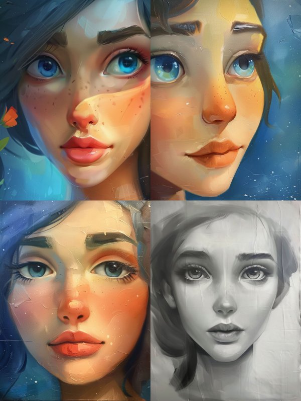 Azure Gaze Ethereal Portrait