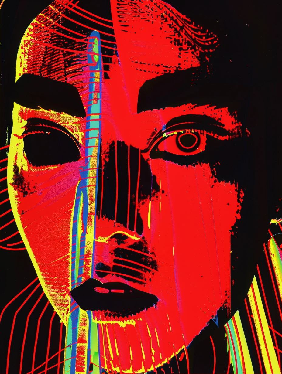 Neon Noir Psychedelic Portrait