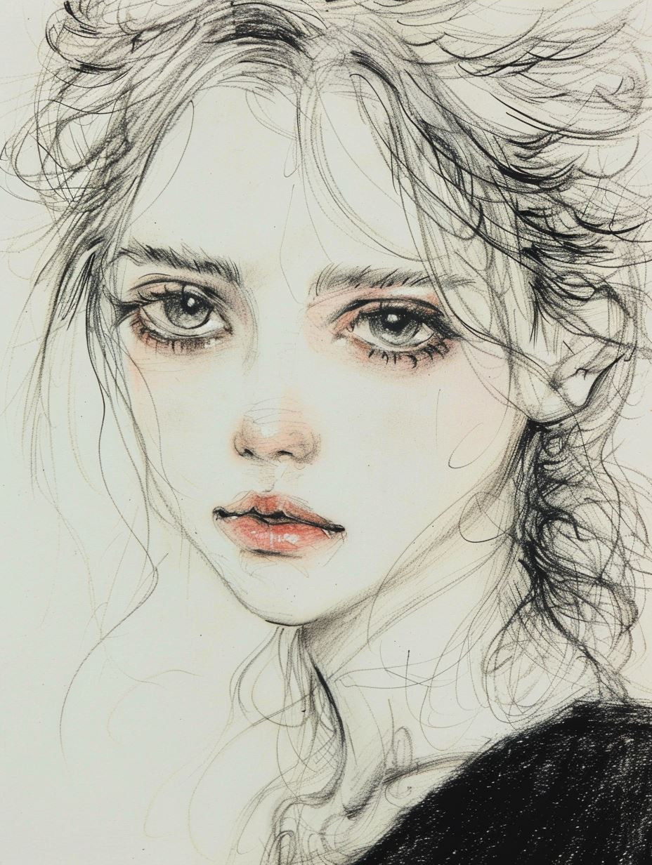 Ethereal Graphite Portrait Study