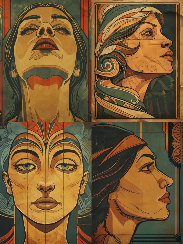 Vintage Art Nouveau Portrait