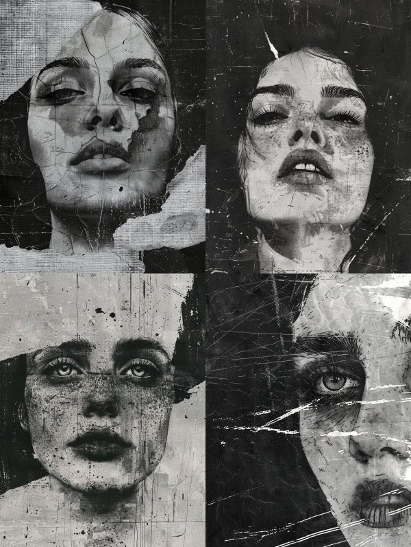 Haunting Monochrome Fragmented Portraits