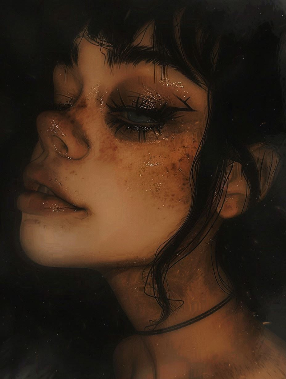 Ethereal Stardust Gaze Portrait