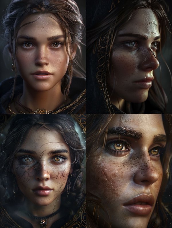 Ethereal Portrait of Ancient Grace