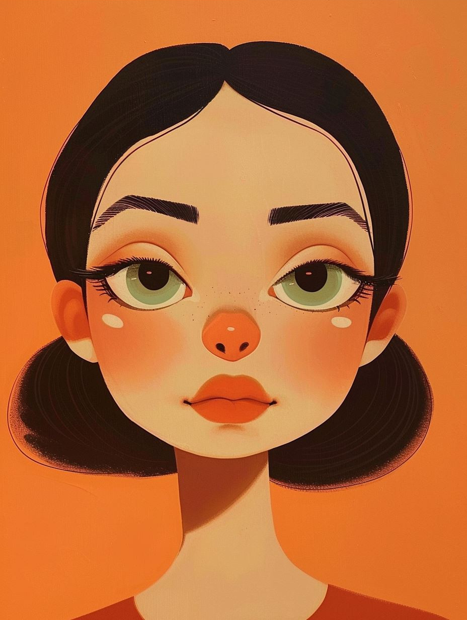 Whimsical Vintage Stylized Portrait