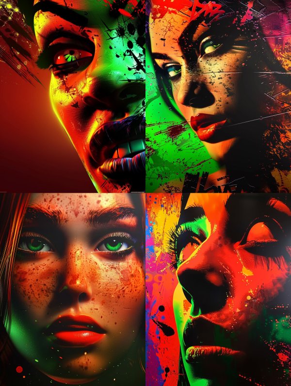 Neon Splatter Portrait