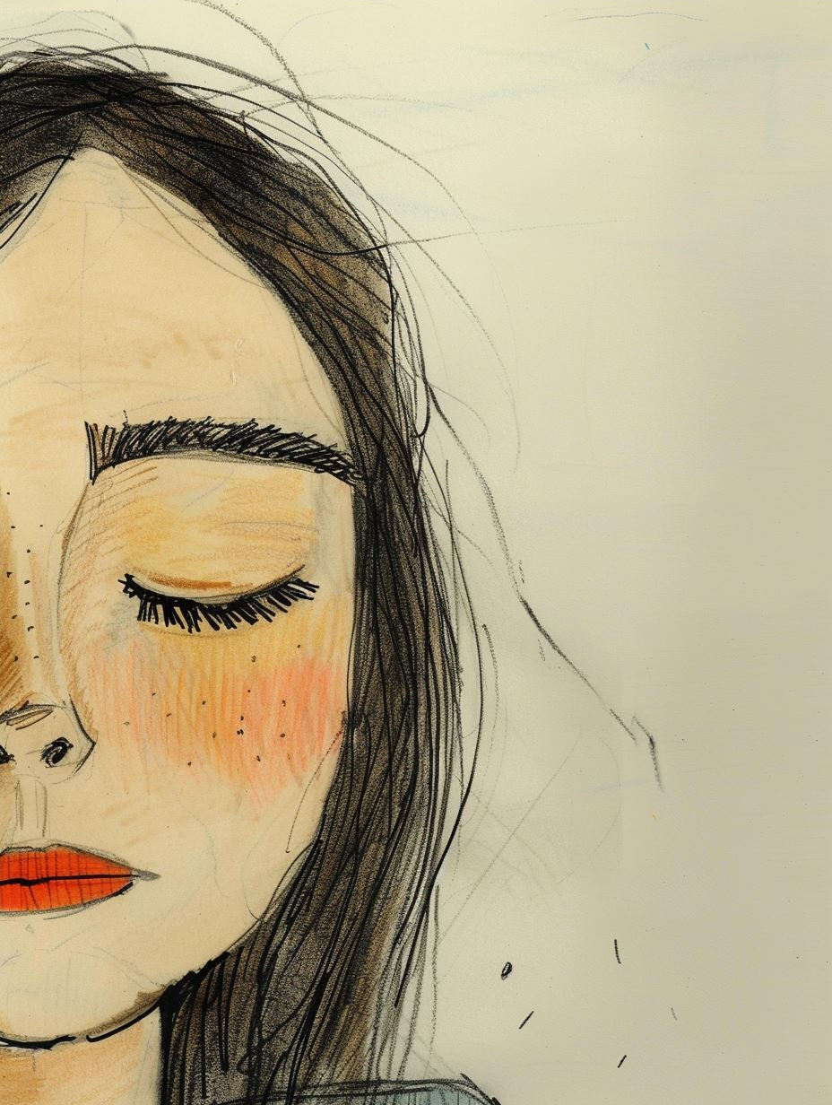 Melancholic Sketch of Ethereal Beauty