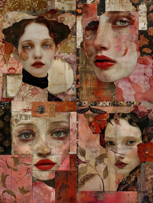 Vintage Surrealist Collage Portrait