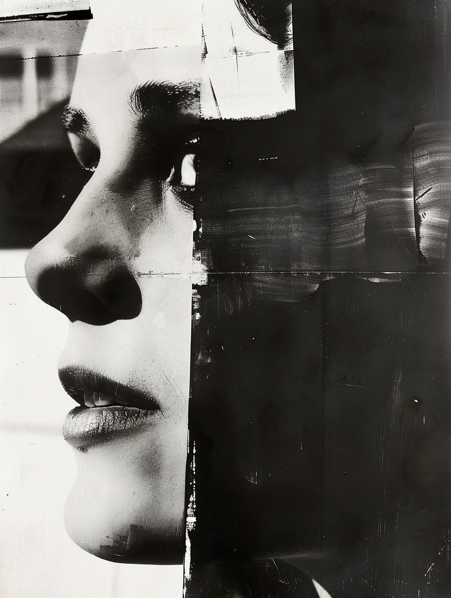 Fragmented Monochrome Portrait Study