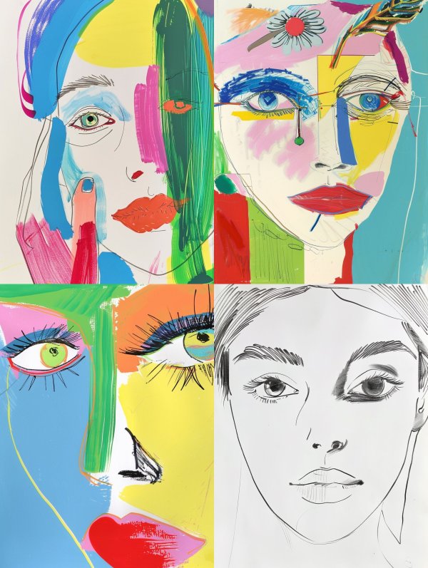 Vibrant Abstract Portrait Study