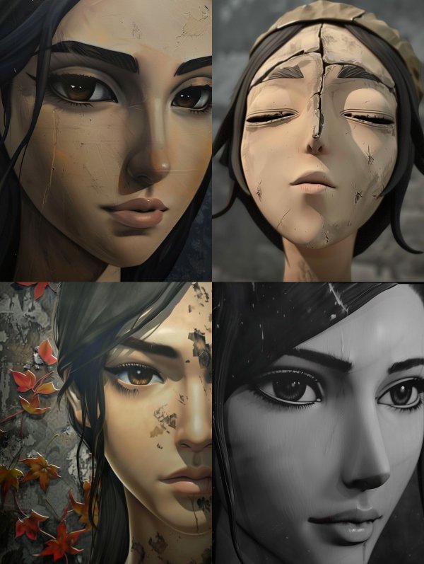 Fragmented Porcelain Soul Portraits
