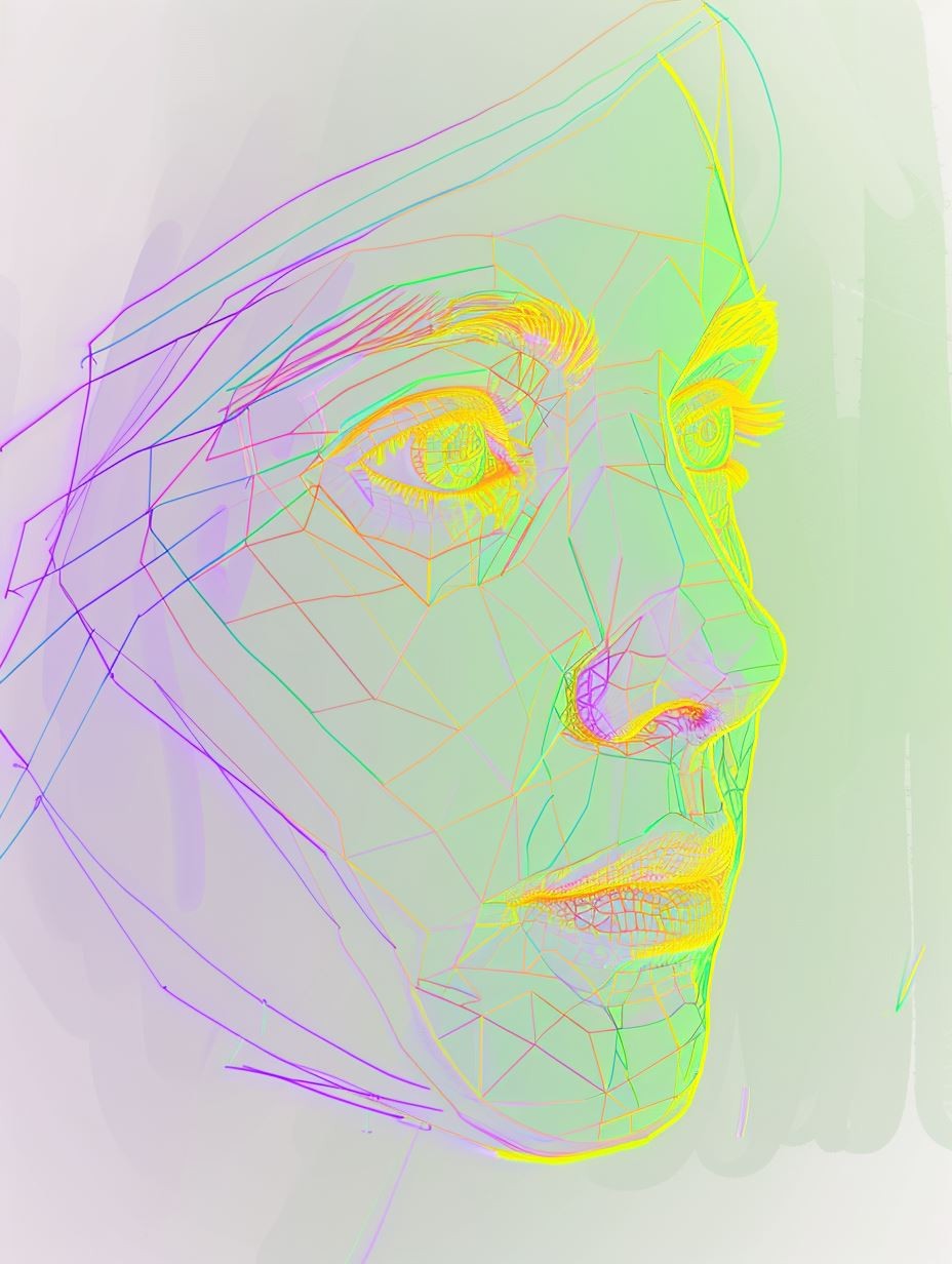 Prismatic Wireframe Portrait