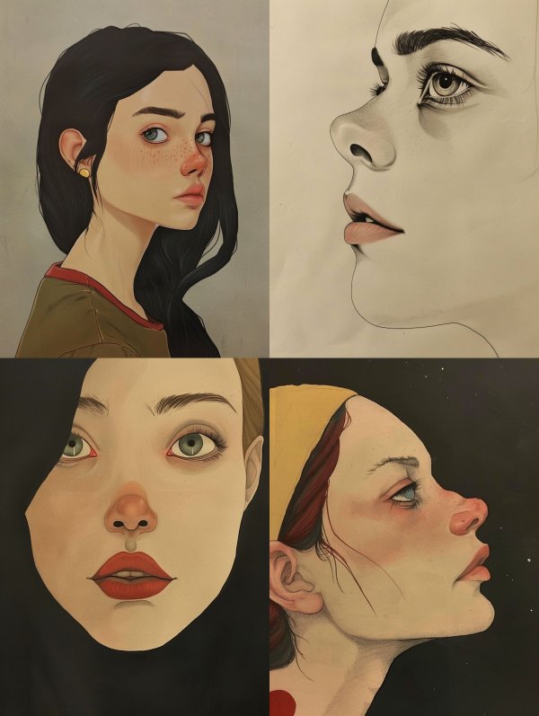 Soft Gaze Digital Portrait