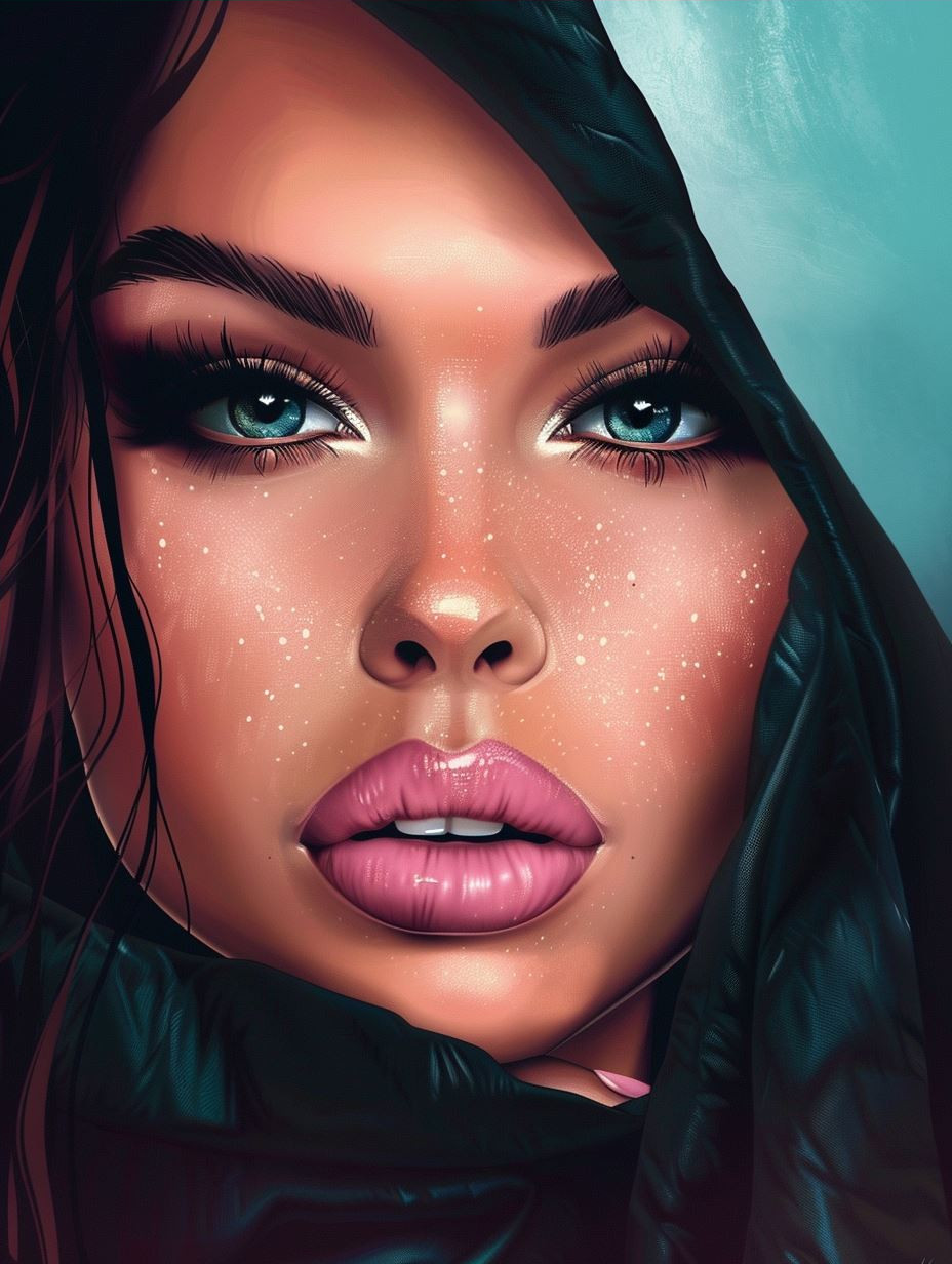 Neon Prism Ethereal Portrait