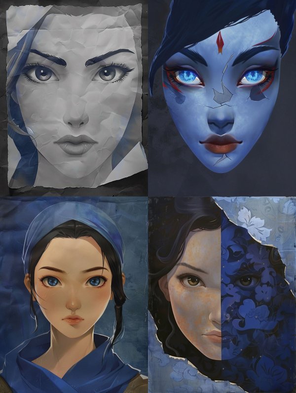 Crimpled Paper Ethereal Portrait
