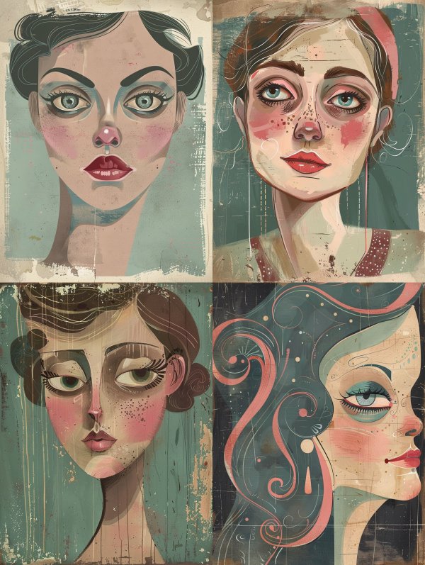 Vintage Surrealist Portrait Study