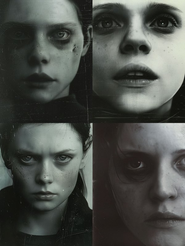Haunting Monochrome Gaze