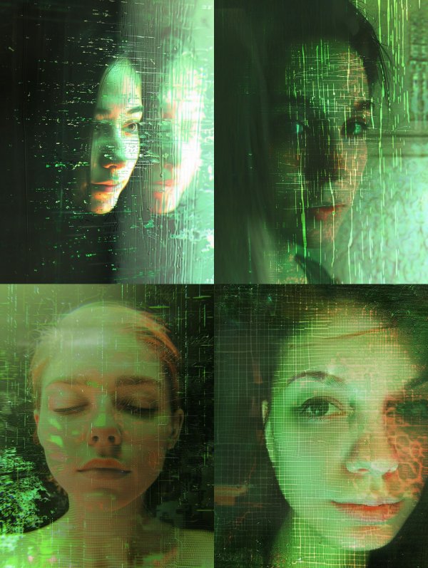 Digital Ghost in Green Glitch