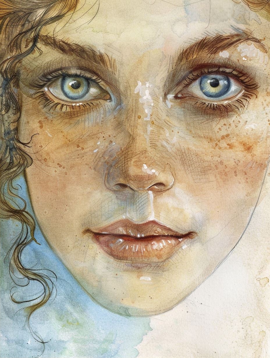 Sun Kissed Watercolor Gaze - Image 2