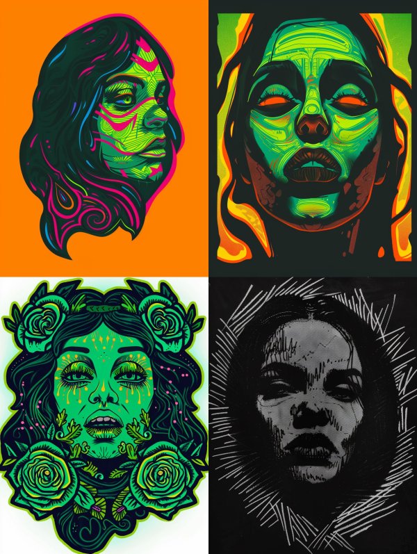 Neon Psychedelic Portrait