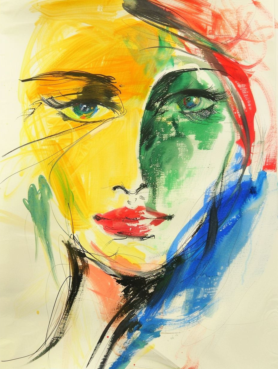 Prismatic Soul Expressionist Portrait