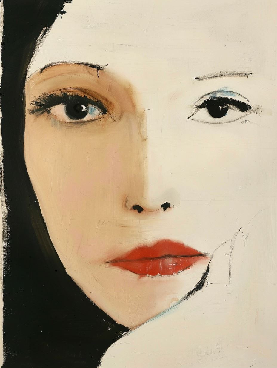 Fragmented Gaze in Pale Tones