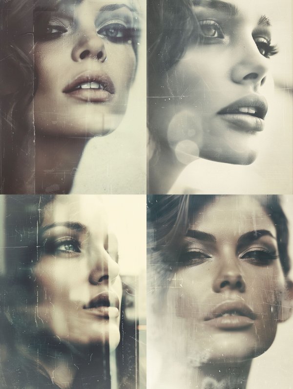 Vintage Cinematic Glass Portrait