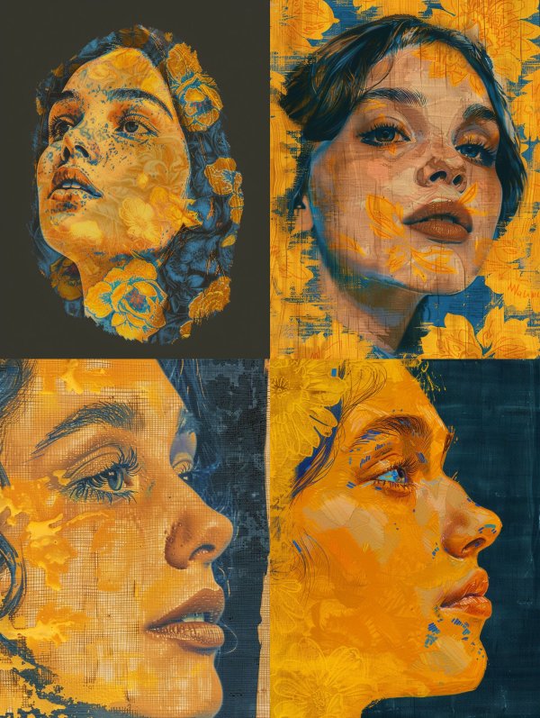 Golden Floral Gaze