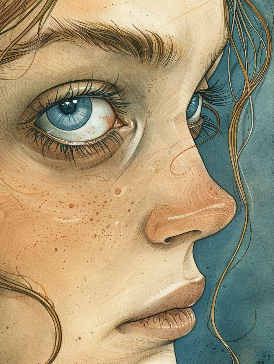 Ethereal Gaze of Sun-Kissed Freckles